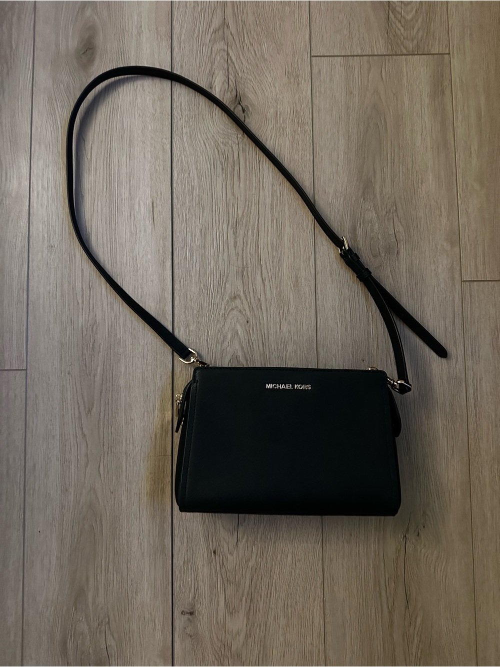 Michael Kors Black Saffiano Leather Crossbody Bag